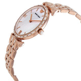 Emporio Armani Gianni T-Bar Mother of Pearl White Dial Two Tone Steel Watch for Women - AR11294 Authentic Buy Shop Now