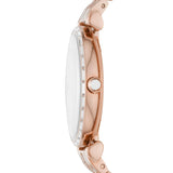 Emporio Armani Gianni T-Bar Mother of Pearl White Dial Two Tone Steel Watch for Women - AR11294 Authentic Buy Shop Now