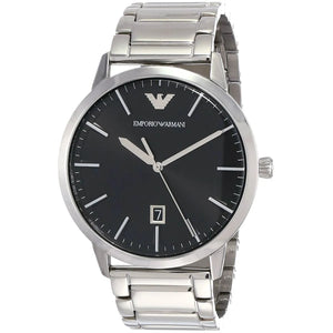 Emporio Armani Ruggero Black Dial Silver Steel Strap Watch for Men - AR11310 Authentic Buy Shop Now