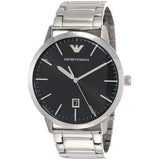 Emporio Armani Ruggero Black Dial Silver Steel Strap Watch for Men - AR11310 Authentic Buy Shop Now