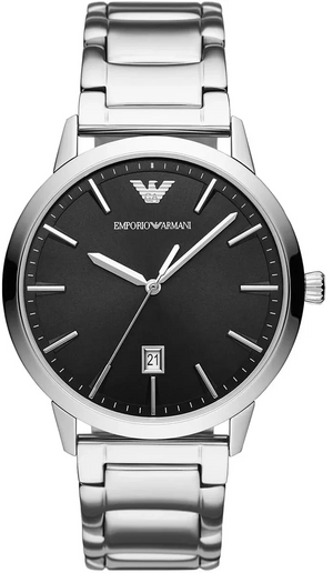 Emporio Armani Ruggero Black Dial Silver Steel Strap Watch for Men - AR11310 Authentic Buy Shop Now