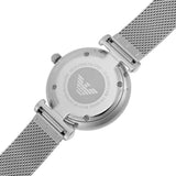 Emporio Armani Gianni T-Bar Quartz Mother of Pearl Dial Silver Mesh Bracelet Watch For Women - AR11319 Authentic Buy Shop Now