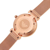 Emporio Armani Gianni T Bar Mother of Pearl Dial Rose Gold Mesh Bracelet Watch For Women - AR11320 Authentic Buy Shop Now