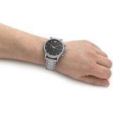 Emporio Armani Luigi Chronograph Black Dial Silver Steel Strap Watch For Men - AR11324 Authentic Buy Shop Now
