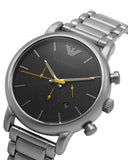 Emporio Armani Luigi Chronograph Black Dial Silver Steel Strap Watch For Men - AR11324 Authentic Buy Shop Now