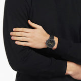 Emporio Armani Mario Chronograph Black Dial Black Leather Strap Watch For Men - AR11325 Authentic Buy Shop Now