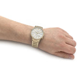 Emporio Armani Renato Chronograph White Dial Gold Steel Strap Watch For Men - AR11332 Authentic Buy Shop Now