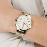 Emporio Armani Renato Chronograph White Dial Gold Steel Strap Watch For Men - AR11332 Authentic Buy Shop Now