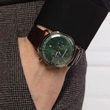 Emporio Armani Aviator Green Dial Brown Leather Strap Watch for Men - AR11334 Authentic Buy Shop Now