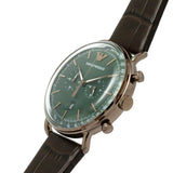 Emporio Armani Aviator Green Dial Brown Leather Strap Watch for Men - AR11334 Authentic Buy Shop Now