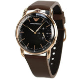 Emporio Armani Aviator Quartz Black Dial Brown Leather Strap Watch For Men - AR11337 Authentic Buy Shop Now