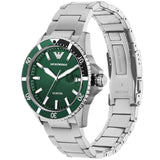 Emporio Armani Three Hand Green Dial Silver Steel Strap Watch For Men - AR11338 Authentic Buy Shop Now