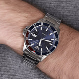 Emporio Armani Diver Quartz Blue Dial Silver Steel Strap Watch For Men - AR11339 Authentic Buy Shop Now