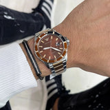 Emporio Armani Diver Quartz Brown Dial Two Tone Steel Strap Watch For Men - AR11340 Authentic Buy Shop Now