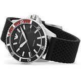 Emporio Armani Diver Black Dial Black Silicon Strap Watch for Men - AR11341 Authentic Buy Shop Now