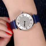 Emporio Armani Gianni T Bar Quartz Crystals Silver Dial Blue Leather Strap Watch For Women - AR11344 Authentic Buy Shop Now