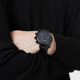 Emporio Armani Luigi Analog Blue Dial Black Leather Strap Watch For Men - AR11351 Authentic Buy Shop Now