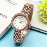 Emporio Armani Rosa Quartz Mother of Pearl White Dial Rose Gold Steel Strap Watch For Women - AR11355 Authentic Buy Shop Now