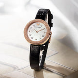 Emporio Armani Rosa Quartz Mother Of Pearl White Dial Black Leather Strap Watch For Women - AR11356 Authentic Buy Shop Now