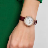 Emporio Armani Rosa Two Hand White Dial Red Leather Strap Watch For Women - AR11357 Authentic Buy Shop Now