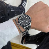 Emporio Armani World Explorer Black Dial Silver Steel Strap Watch for Men - AR11739 Authentic Buy Shop Now