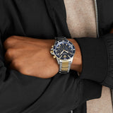 Emporio Armani Mario Chronograph Blue Dial Two Tone Steel Strap Watch For Men - AR11362 Authentic Buy Shop Now