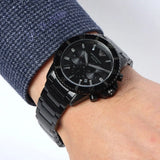 Emporio Armani Diver Chronograph Black Dial Black Steel Strap Watch For Men - AR11363 Authentic Buy Shop Now