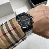 Emporio Armani Diver Chronograph Black Dial Black Steel Strap Watch For Men - AR11363 Authentic Buy Shop Now