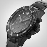 Emporio Armani Diver Chronograph Black Dial Black Steel Strap Watch For Men - AR11363 Authentic Buy Shop Now