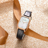 Emporio Armani Gioia Quartz Mother of Pearl Dial Black Leather Strap Watch For Women - AR11390 Authentic Buy Shop Now