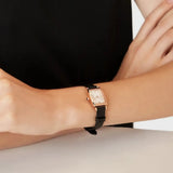 Emporio Armani Gianni T Bar Quartz White Dial Black Leather Strap Watch For Women - AR11408 Authentic Buy Shop Now