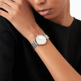 Emporio Armani Gianni T-Bar Quartz Silver Dial Silver Steel Strap Watch For Women - AR11445 Authentic Buy Shop Now