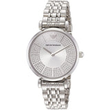 Emporio Armani Gianni T-Bar Quartz Silver Dial Silver Steel Strap Watch For Women - AR11445 Authentic Buy Shop Now