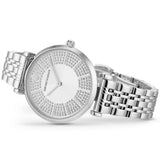 Emporio Armani Gianni T-Bar Quartz Silver Dial Silver Steel Strap Watch For Women - AR11445 Authentic Buy Shop Now