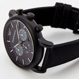 Emporio Armani Luigi Analog Black Dial Black Leather Strap Watch For Men - AR11450 Authentic Buy Shop Now