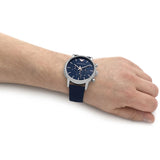 Emporio Armani Luigi Chronograph Blue Dial Blue Leather Strap Watch For Men - AR11451 Authentic Buy Shop Now
