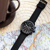 Emporio Armani Mario Chronograph Quartz Black Dial Black Nylon Strap Watch For Men - AR11453 Authentic Buy Shop Now