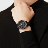 Emporio Armani Mario Chronograph Quartz Black Dial Black Nylon Strap Watch For Men - AR11453 Authentic Buy Shop Now