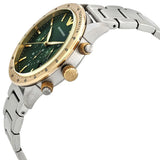 Emporio Armani Mario Chronograph Green Dial Silver Steel Strap Watch For Men - AR11454 Authentic Buy Shop Now
