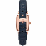 Emporio Armani Gianni T Bar Crystals Silver Dial Blue Leather Strap Watch For Women - AR11469 Authentic Buy Shop Now