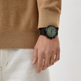 Emporio Armani Luigi Chronograph Green Dial Black Mesh Bracelet Watch For Men - AR11470 Authentic Buy Shop Now