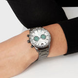 Emporio Armani Mario Chronograph White Dial Black Steel Strap Watch For Men - AR11471 Authentic Buy Shop Now