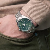 Emporio Armani Chronograph Green Dial Silver Steel Strap Watch For Men - AR11480 Authentic Buy Shop Now