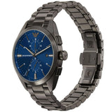 Emporio Armani Chronograph Quartz Blue Dial Grey Steel Strap Watch For Men - AR11481 Authentic Buy Shop Now