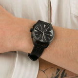 Emporio Armani Claudio Chronograph Black Dial Black Leather Strap Watch For Men - AR11483 Authentic Buy Shop Now