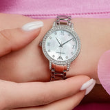 Emporio Armani Cleo Crystals Mother Of Pearl Dial Silver Steel Strap Watch For Women - AR11484 Authentic Buy Shop Now