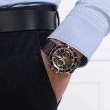 Emporio Armani Diver Chronograph Brown Dial Brown Leather Strap Watch For Men - AR11486 Authentic Buy Shop Now