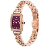 Emporio Armani Two Hand Diamonds Burgundy Dial Rose Gold Steel Strap Watch For Women - AR11488 Authentic Buy Shop Now
