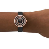 Emporio Armani Rosa Two Hand Black Dial Black Leather Strap Watch For Women - AR11493 Authentic Buy Shop Now