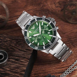 Emporio Armani Diver Chronograph Green Dial Silver Steel Strap Watch For Men - AR11500 Authentic Buy Shop Now